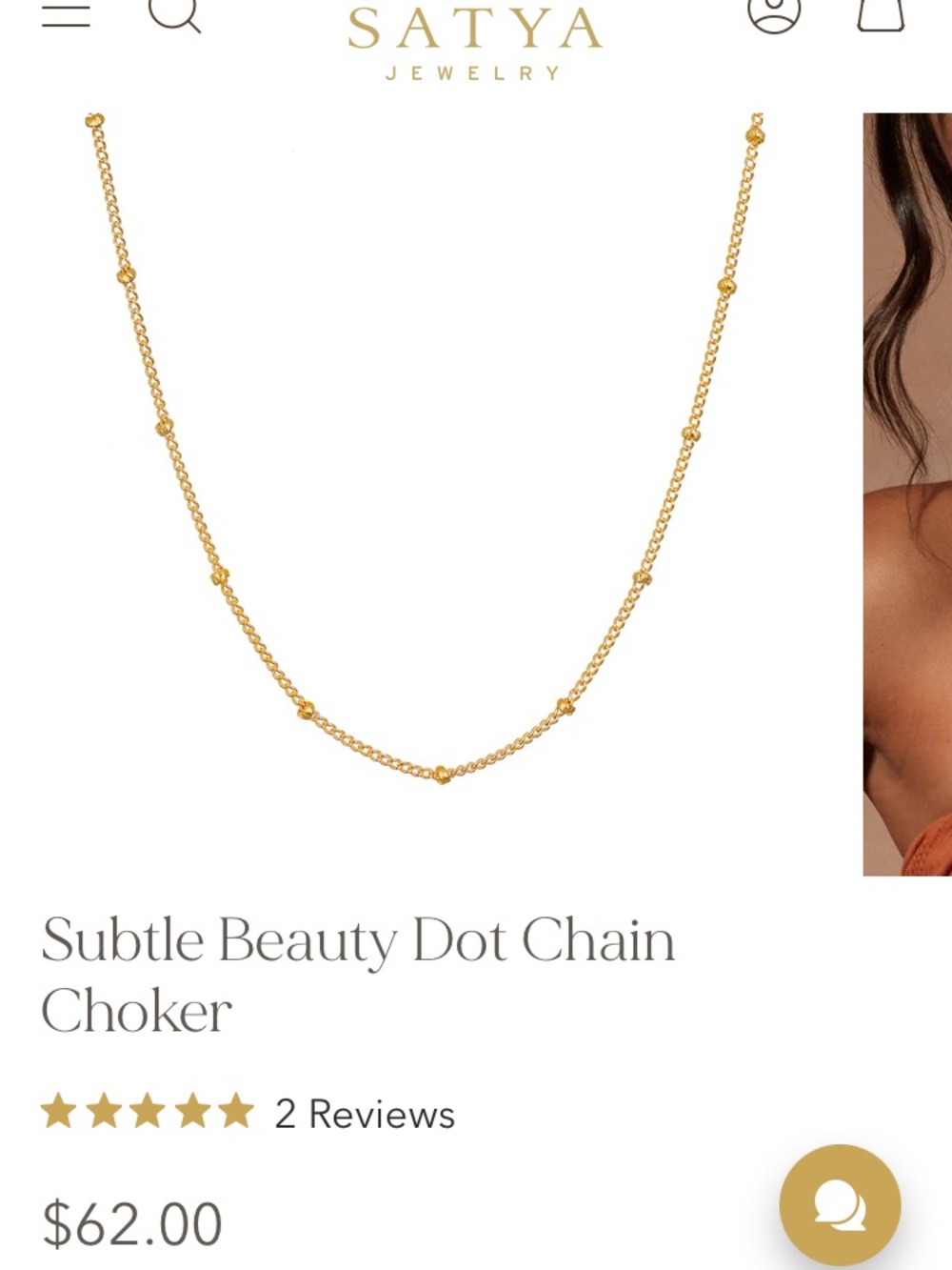 Gold Satya Subtle Beauty Dot Chain Choker - Gold